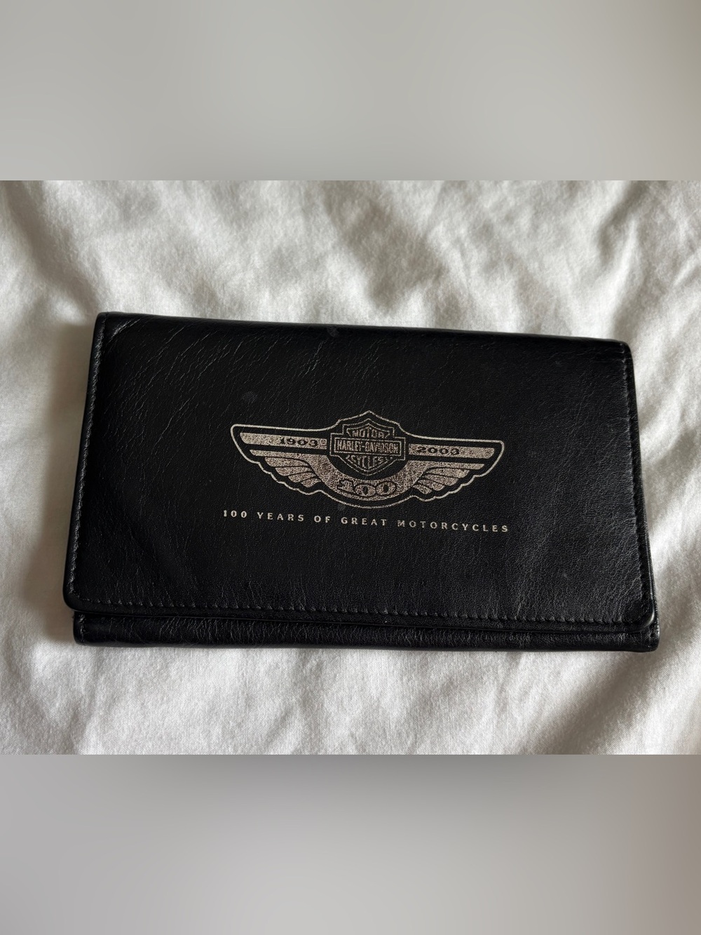 Harley-Davidson Black Leather 100 Years Wing Logo Wallet